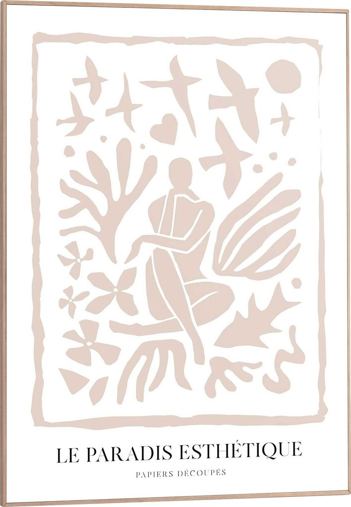Wandbild - Braun - Weiß - 50 x 70 cm - abstrakte Motive