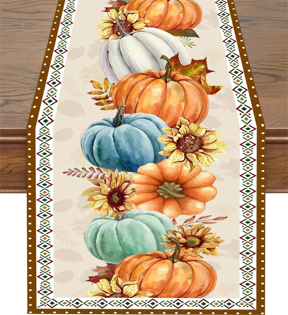 1 x Kürbis-Herbst-Tischdecke 03. Eine stilvolle und langlebige Tischdecke für die Inneneinrichtung, die Ihrem Tisch eine besondere Atmosphäre ve...