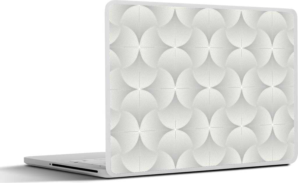 MuchoWow Laptop Aufkleber Sticker Cover Muster - Silber - Retro 30x22 cm - Laptop-Sticker