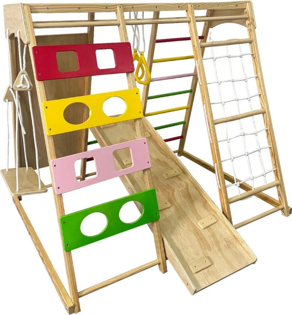 Aire de jeux en bois CHIPOLINO multi-activités pour enfants et familles