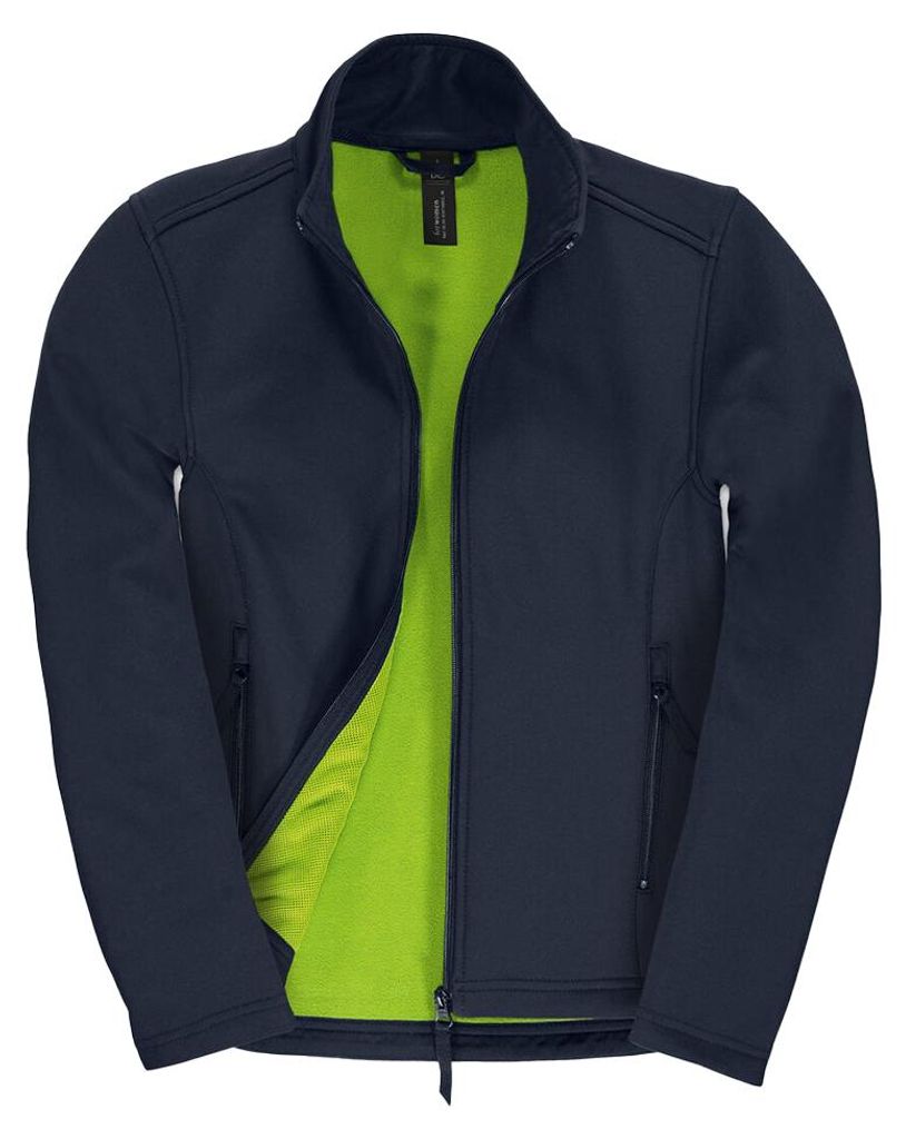 B&C - Softshelljacke für Damen FK2720 (XS) (Marineblau/Neon-Grün)