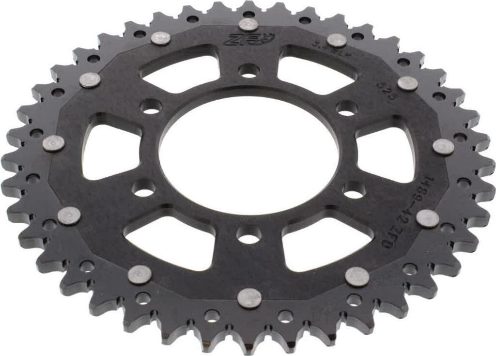 ZF Krone 42 Zähne Teilung 525 Schwarz Dual für Kawasaki
