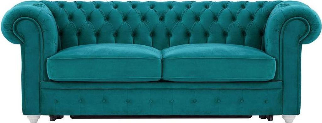 3-Sitzer Chesterfield Max Borneo Schlafsofa-Velluto 36-white