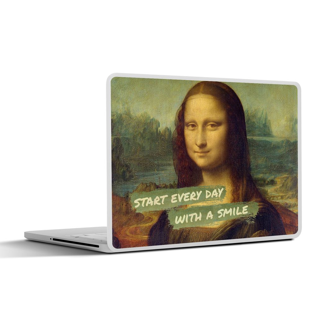 MuchoWow Laptop Aufkleber Sticker Cover Mona Lisa - Da Vinci - Zitat 31x22.5 cm - Laptop-Deko