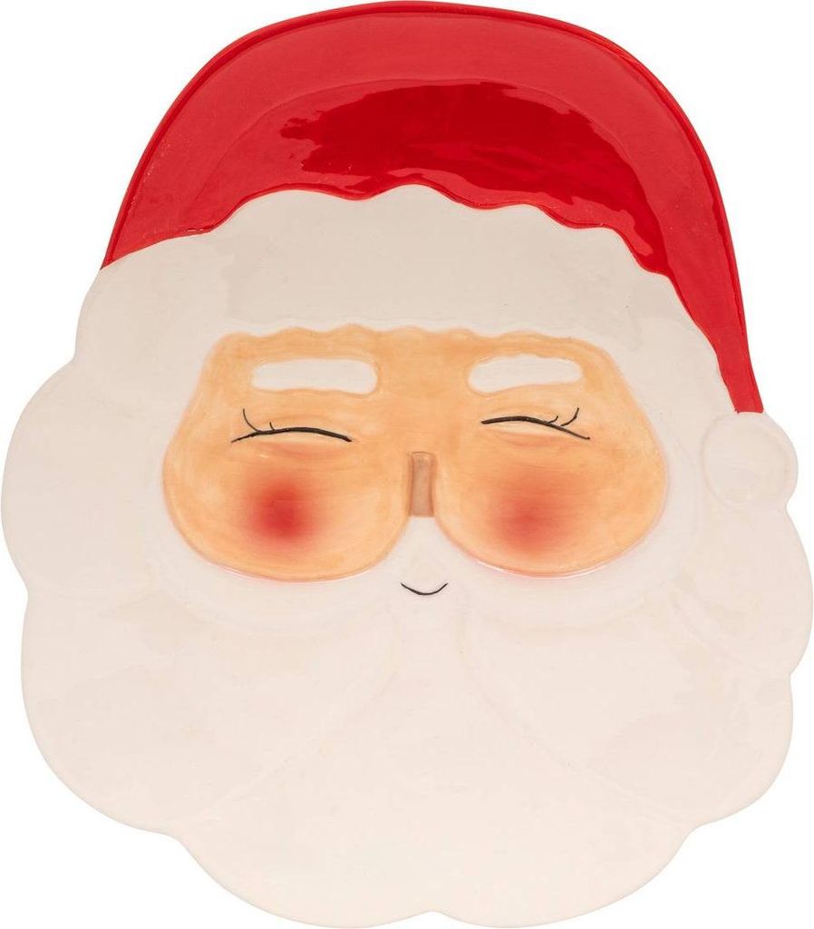 Teller kopf des weihnachtsmanns aus keramik - Atmosphera créateur d'intérieur
