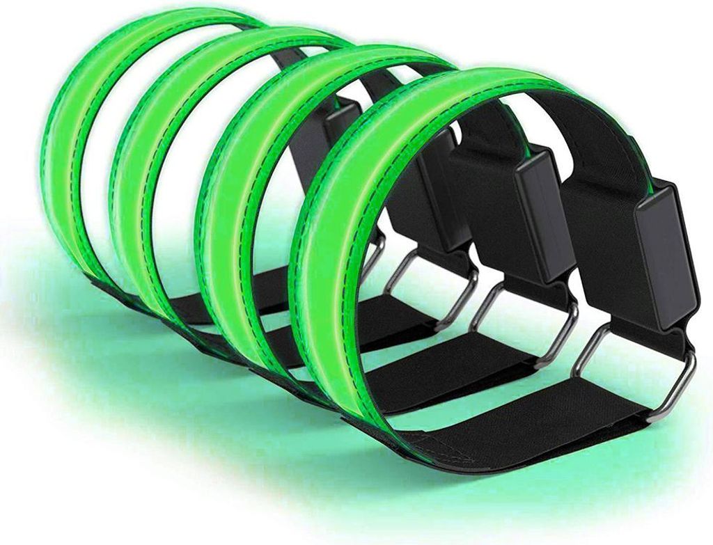 4PCS svietiace náramky USB Reflexné náramky pre vonkajšie Obrázok produktu 