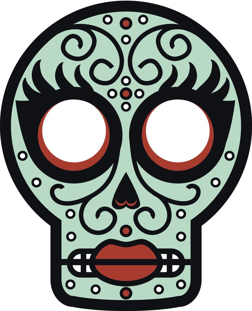 Kiwistar Totenkopf grau braun Mehrfarbig WANDTATTOO 120 x 98cm - Dekoration für Kinderzimmer Schlafzimmer Wohnzimmer Küche Badezimmer