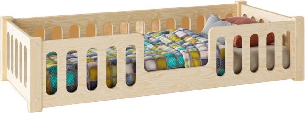 Kinderbett TIAN ADPP – Ökologisches Designbett aus natürlichem Holz, 70x140 cm, inkl. Lattenrost, einfach zu montieren, sicher bis 100 kg