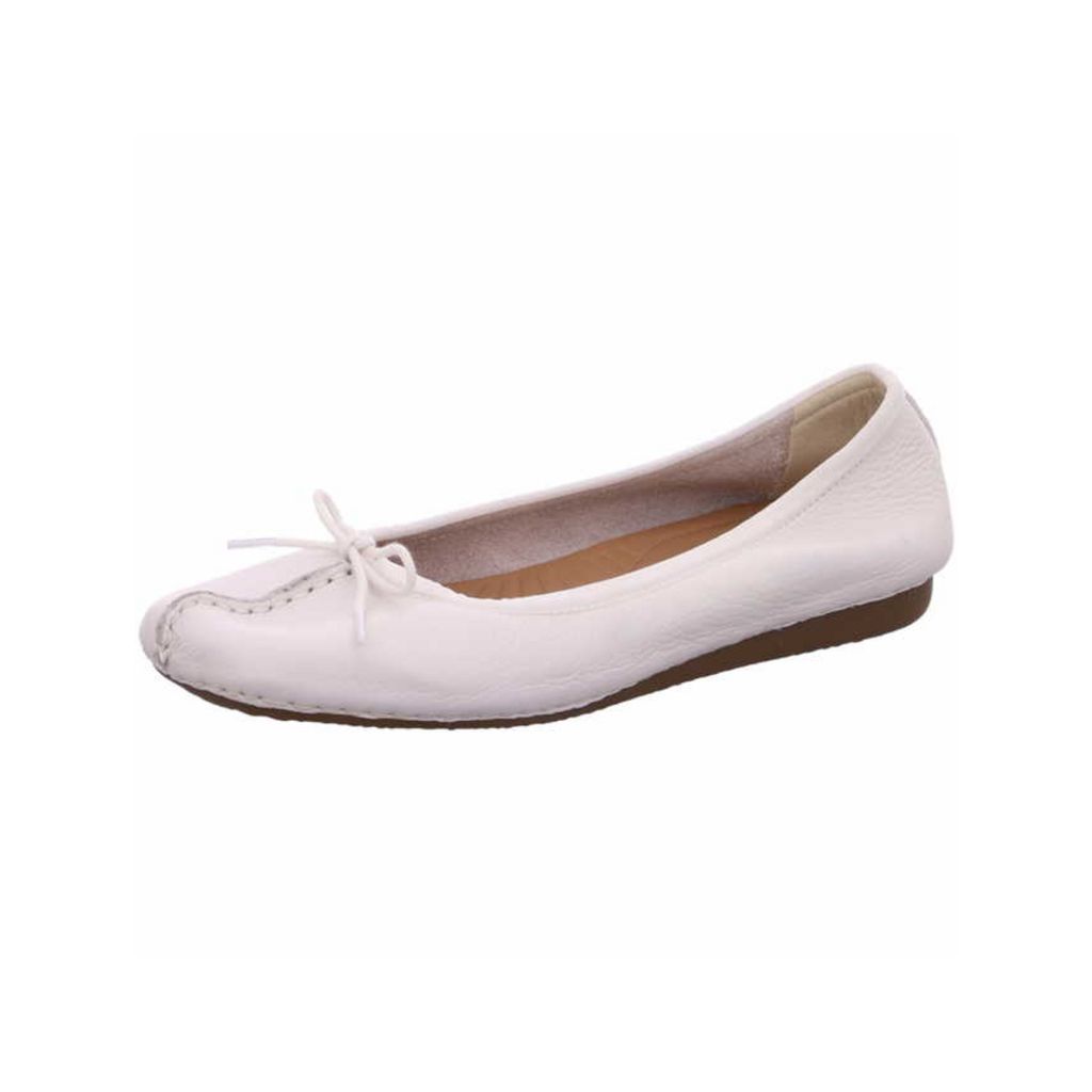 Clarks 20354455 4 Freckle Ice, Ballerina in Weiss für Damen, Größe 35,5