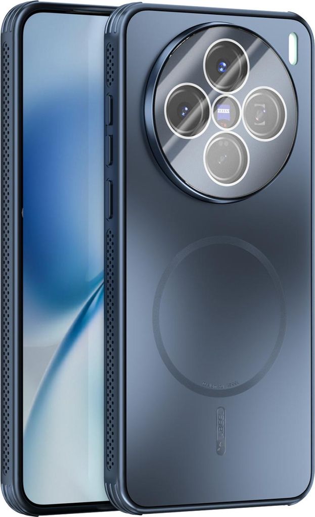 Matte PC TPU Hülle für Vivo X200s Magnetische Handyhülle mit Linsenabdeckung und Wärmeableitung Stoßstange Blau
