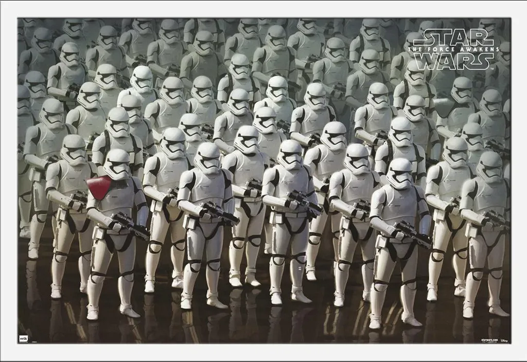 Maxi Poster Star Wars Episodio VII Stormtroopers Cornice Bianca MDF