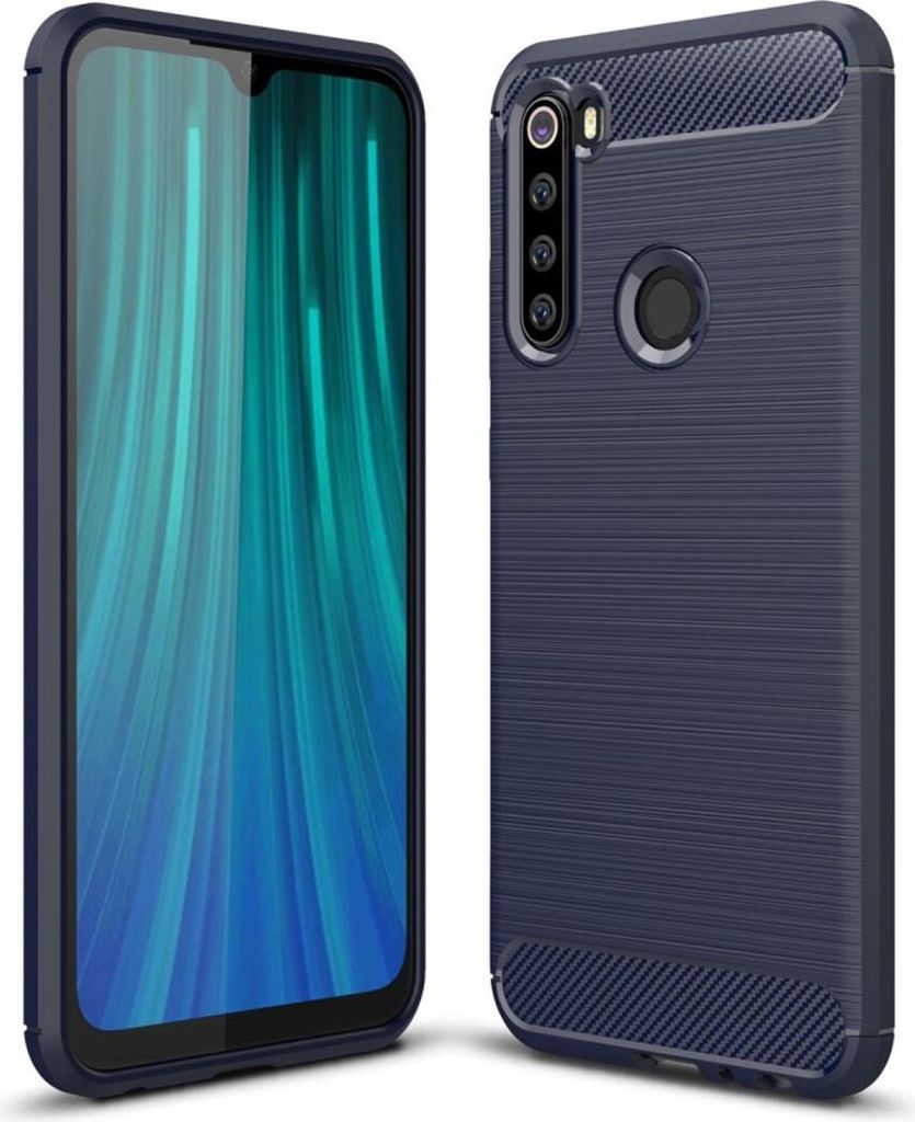 Xiaomi Redmi Note 8 TPU Case Carbon Fiber Optik Brushed Schutz Hülle Blau