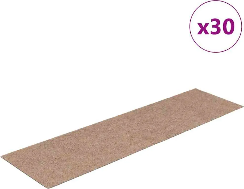 Tapis d'escalier adhésif rectangulaire marron clair 76x20 cm x30