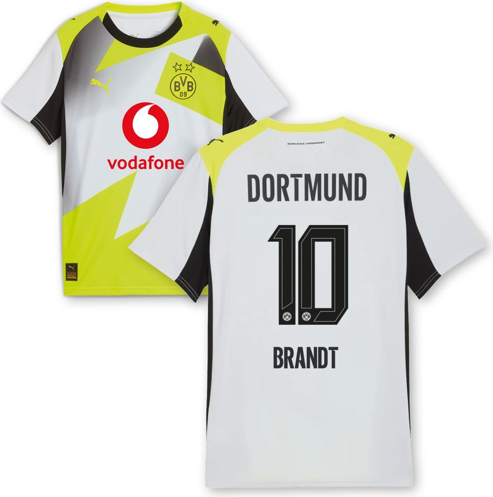BVB Auswärtstrikot Kinder Saison 2025/26 Flock: Brandt - Größe: 140
