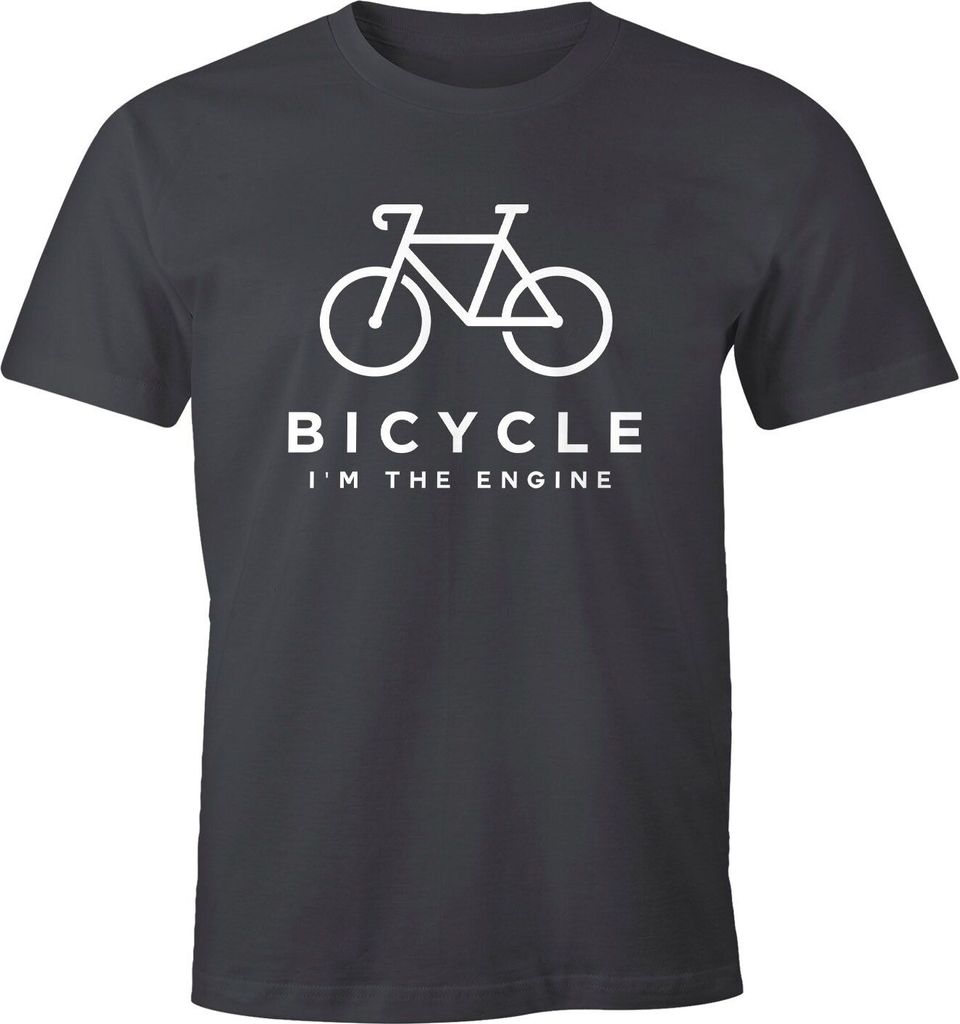 Herren T-Shirt Fahrrad Sprüche Bicycle I'm the Engine Bike Rad Fun-Shirt Spruch lustig Moonworks dunkelgrau 3XL