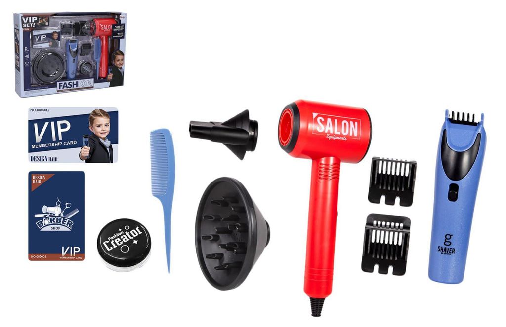 Friseur-/Friseurset für Jungen, batteriebetrieben, mit Sound, in einer Schachtel (36 x 25 x 7 cm)
