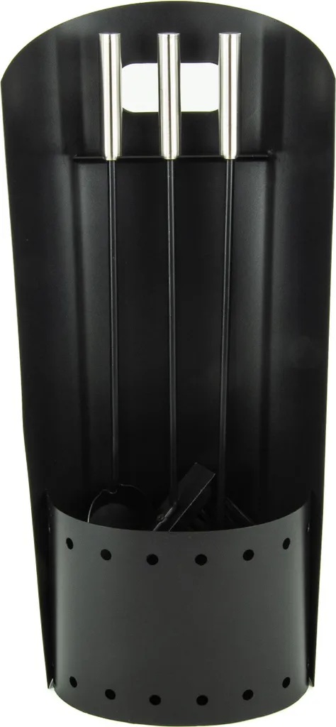 Serviteur de cheminée 3 accessoires Valo Stockholm en acier noir mat
