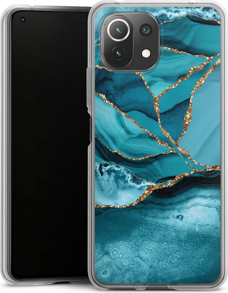 DeinDesign Handyhülle für Xiaomi Mi 11 Lite Silikon Hülle Case Smartphone Schutzhülle Edelstein Glitzer Look Marmor