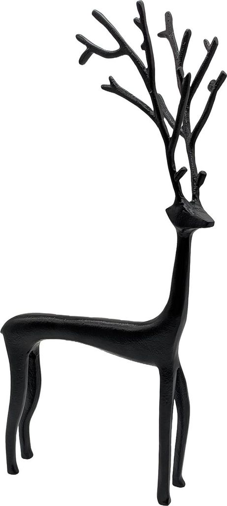 Giacco Rentier Weihnachtsdeko Aluminium, schwarz H 49 cm, 25 x 11 cm