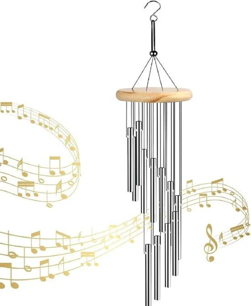 Carillon éolien en aluminium 18 pouces pour décoration jardin et balcon