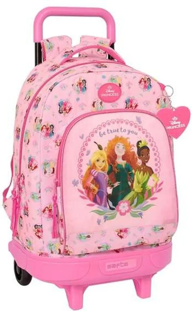 Cartable à roulettes Disney Princess Rose 45 cm pour l'école primaire