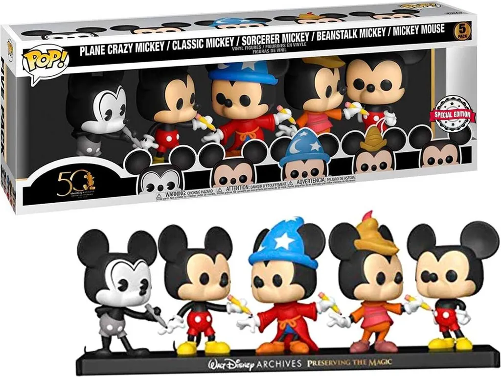 Pack exclusif Disney Mickey Mouse de 5 figurines POP à collectionner