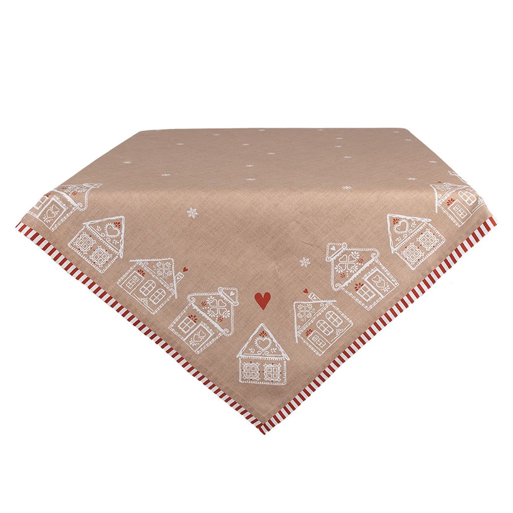 Tovaglia Clayre & Eef 100x100 cm in cotone marrone Casa di Immagine del prodotto 