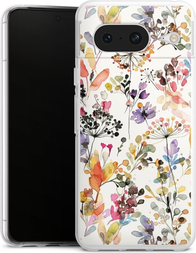 DeinDesign Handyhülle für Google Pixel 8 Silikon Hülle Case Smartphone Schutzhülle Blume Muster Pastell
