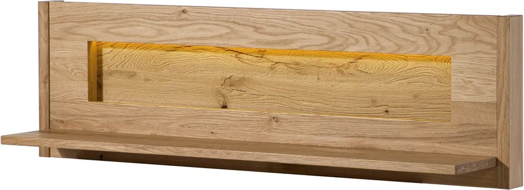 Étagère murale en bois naturel massif 123x25 cm chêne sauvage CARDIFF 150