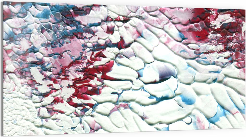 DEQORI Glasbild Acryl 100x50 cm 'Chaotischer Farbenfluss' Wandbild Bild modern Deko