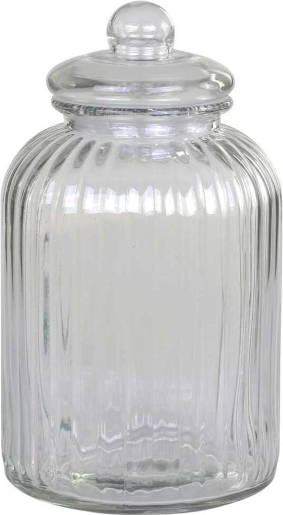Chic Antique VORRATSGLAS im Rillen Design Glas GROSS 32x17 cm 4,6 Liter