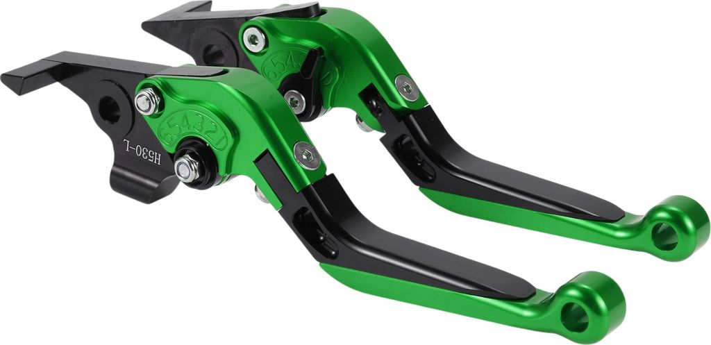 Kurze Lange Brems- und Kupplungshebel für Yamaha TMAX560 19-20 6-fach verstellbare Motorrad Lenker Bremshebel Aluminiumlegierung Grüner Kopf Schw...