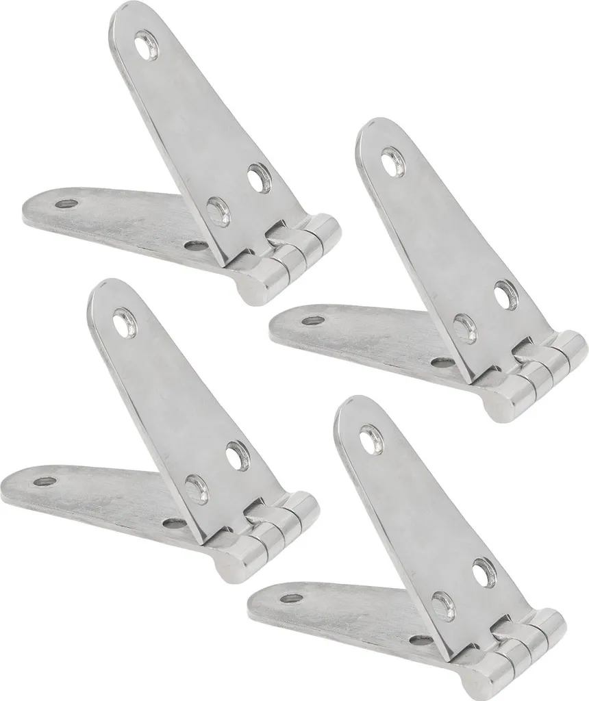 Lot de 4 charnières en acier inox 316 marine à 6 trous pour bateau