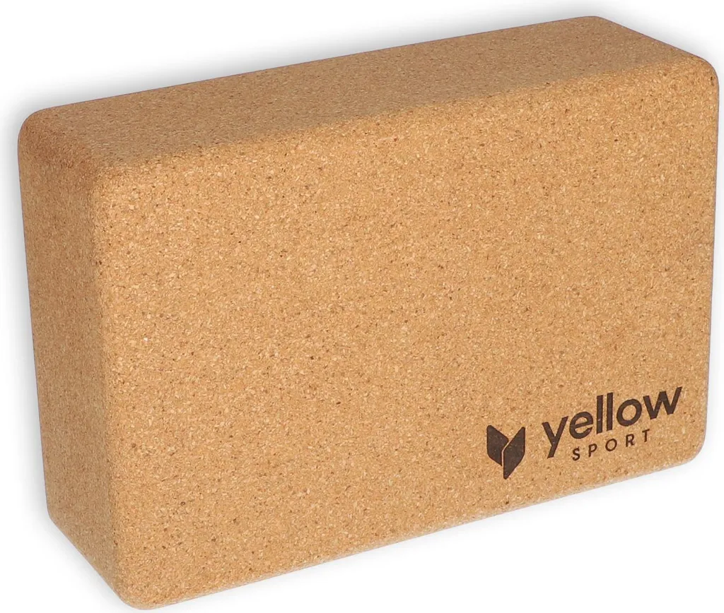 Brique de yoga en liège naturel yellowBLOCK pour étirements et appui
