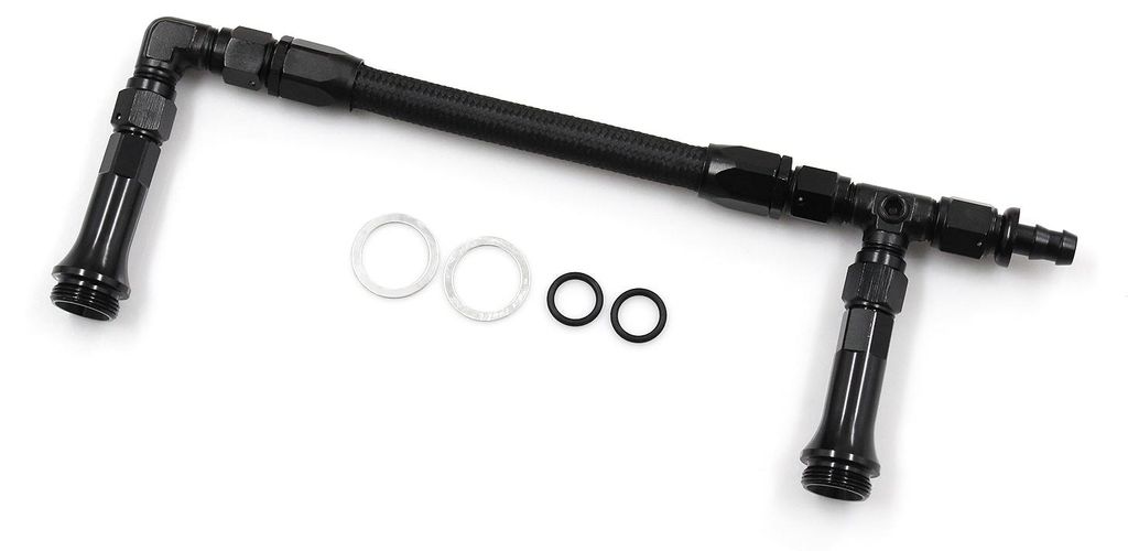 Geflochtene AN6 Dual Feed Carb Kraftstoffleitung Doppelpumpe Aluminiumlegierung Ersatz für 4150 Holley Vergaser 7/8''-20 Gewinde