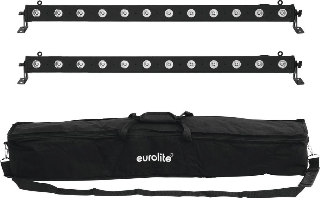 EUROLITE Set 2x LED BAR-12 QCL RGBA + Soft-Bag