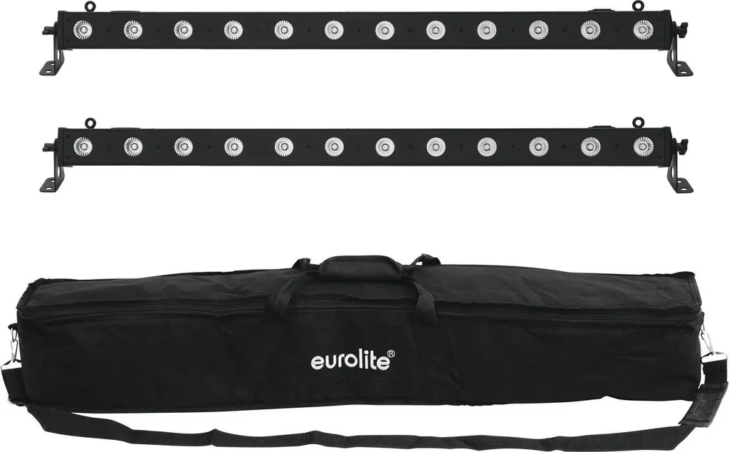 LED BAR-12 QCL RGBA Eurolite Set 2 pièces avec Mélange de Couleur Ambre
