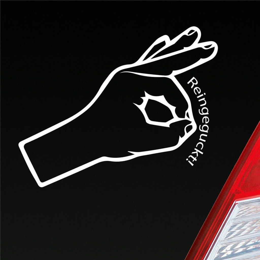Auto Aufkleber Reingeguckt! 16x10 cm Weiss Matt Sticker Heckscheibenaufkleber