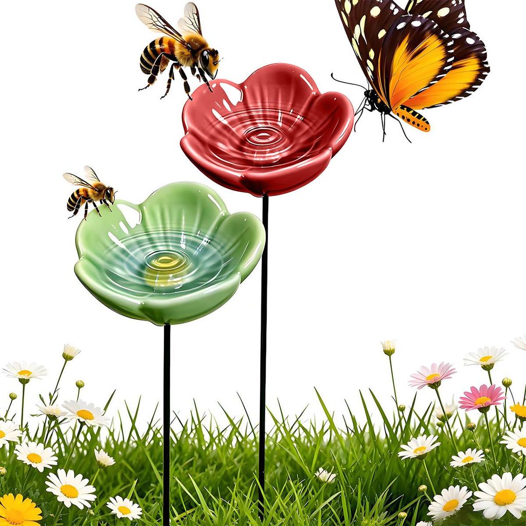2er Set Bienen Tränke Garten, Insekten Tränke aus Keramik, Produktbild 