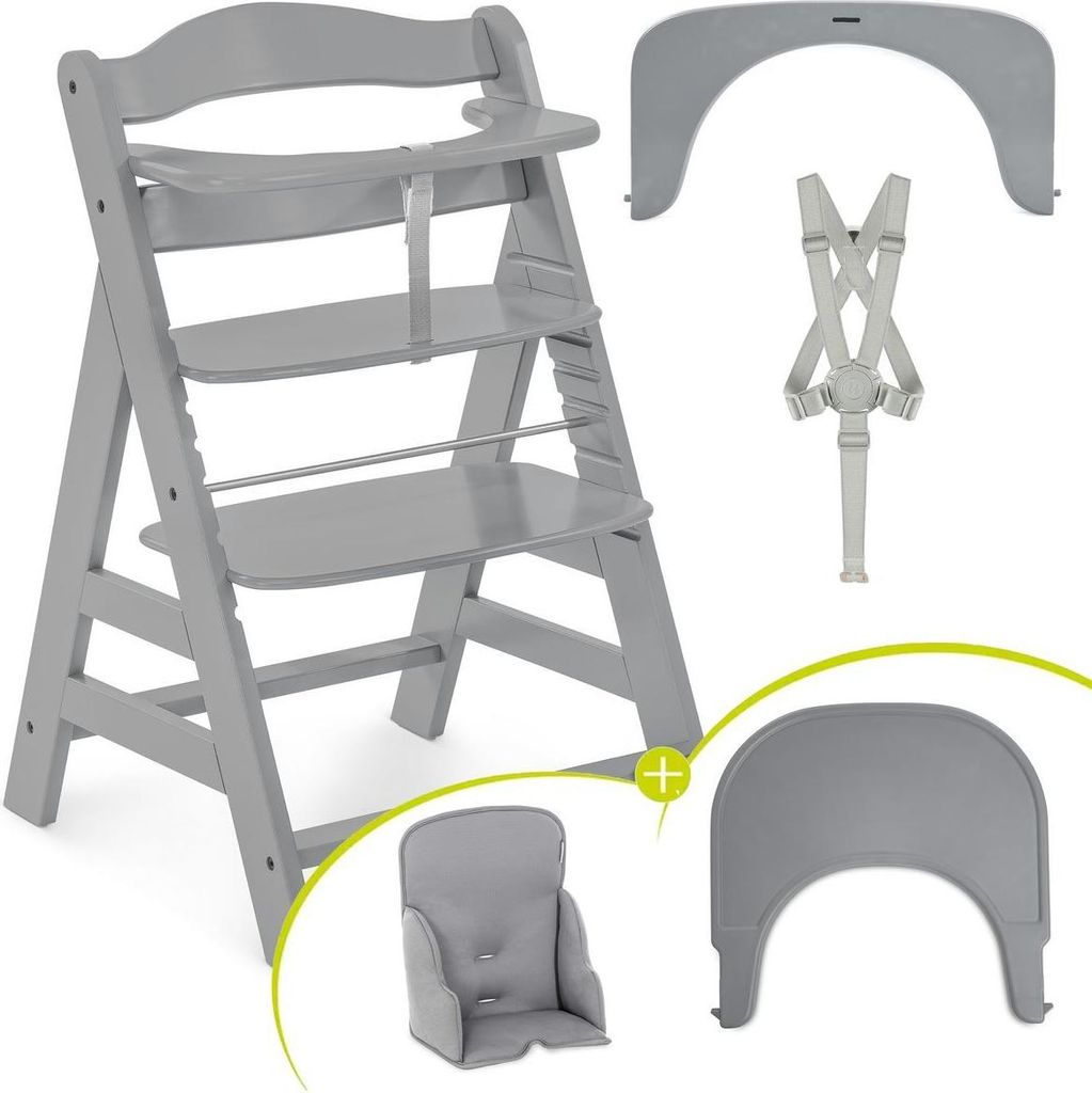 Hauck Hochstuhl Alpha Plus Grey - im Sparset Produktbild 