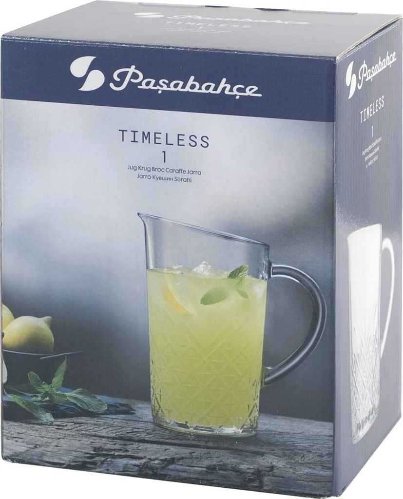 Caraffa In Vetro KOOP 1000ml - 1 Litro - Con Manico E Beccuccio - Per Acqua, Vino, Succhi E Bevande Calde/Fredde - 2