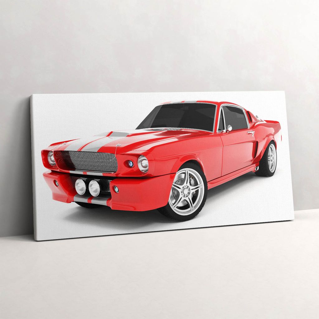 Rotes Sportauto – Leinwandbild Wandbild – 100x50 cm – Leinwandbilder – Wandbilder – Schlafzimmer – Flur
