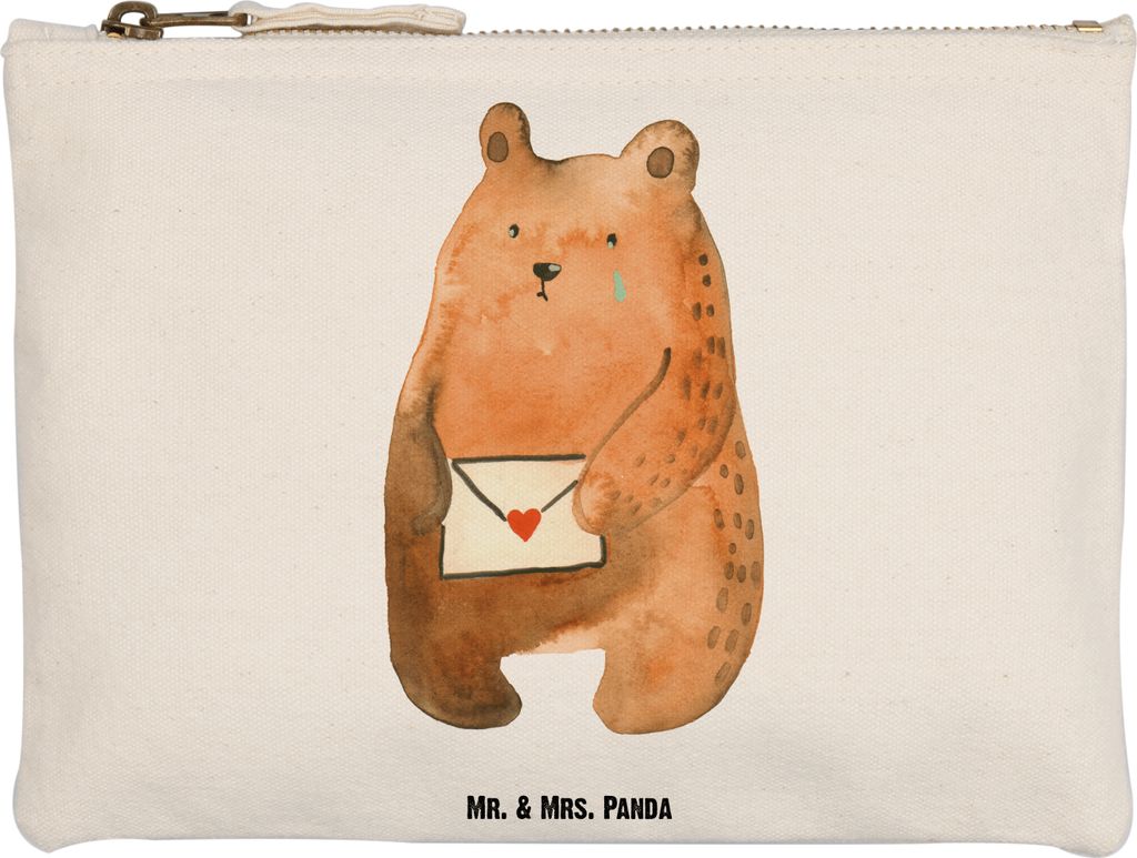 Mr. & Mrs. Panda Kosmetiktasche Bär Vermissen Grösse XL Große - Weiß - Geschenk, Kulturbeutel, Mäppchen, Freundin, Liebeskummer, Federtasche, ...