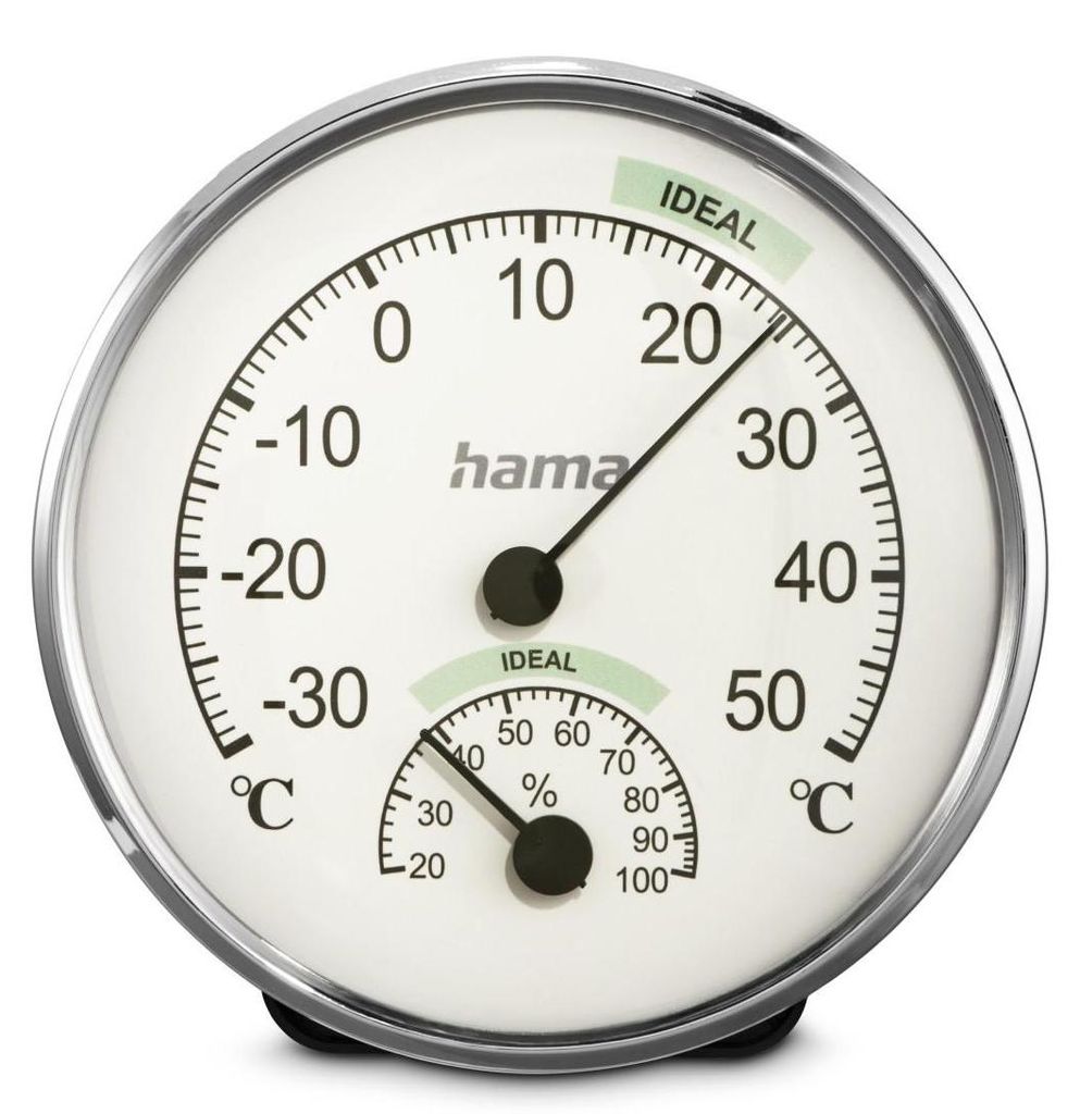 Thermomètre et hygromètre "Chios", argenté/blanc Image du produit 