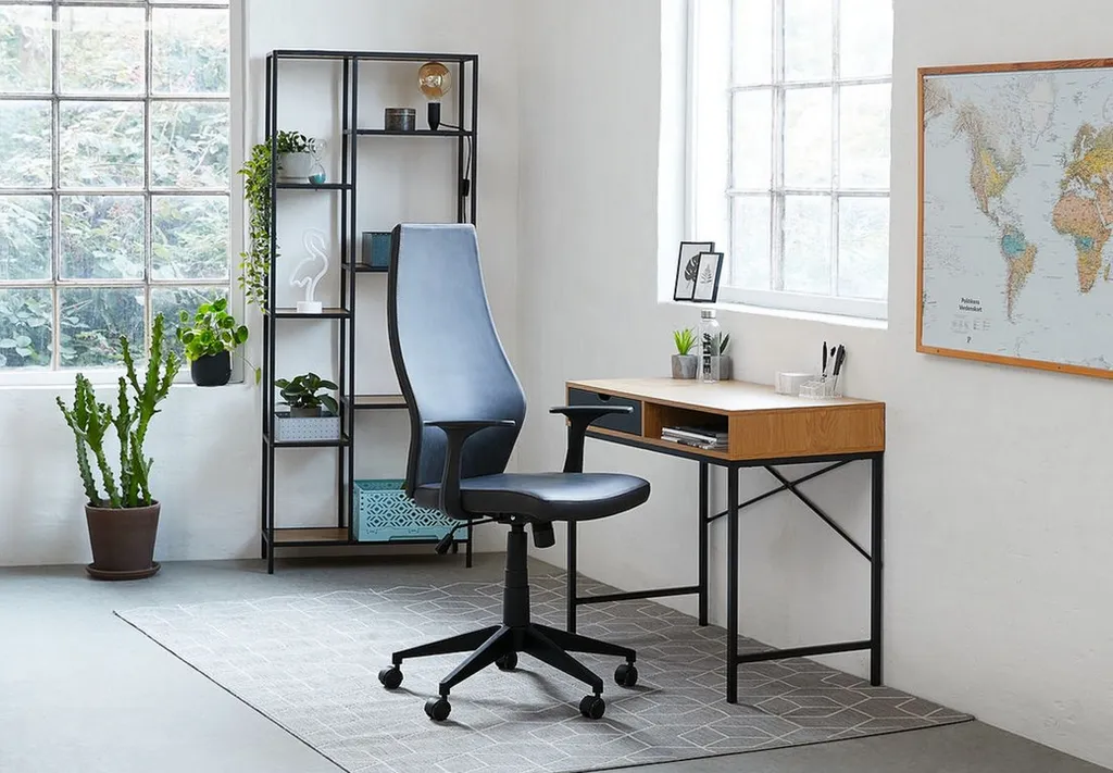 Bureau ADARE compact chêne et noir - Solution gain de place pour studio - 4