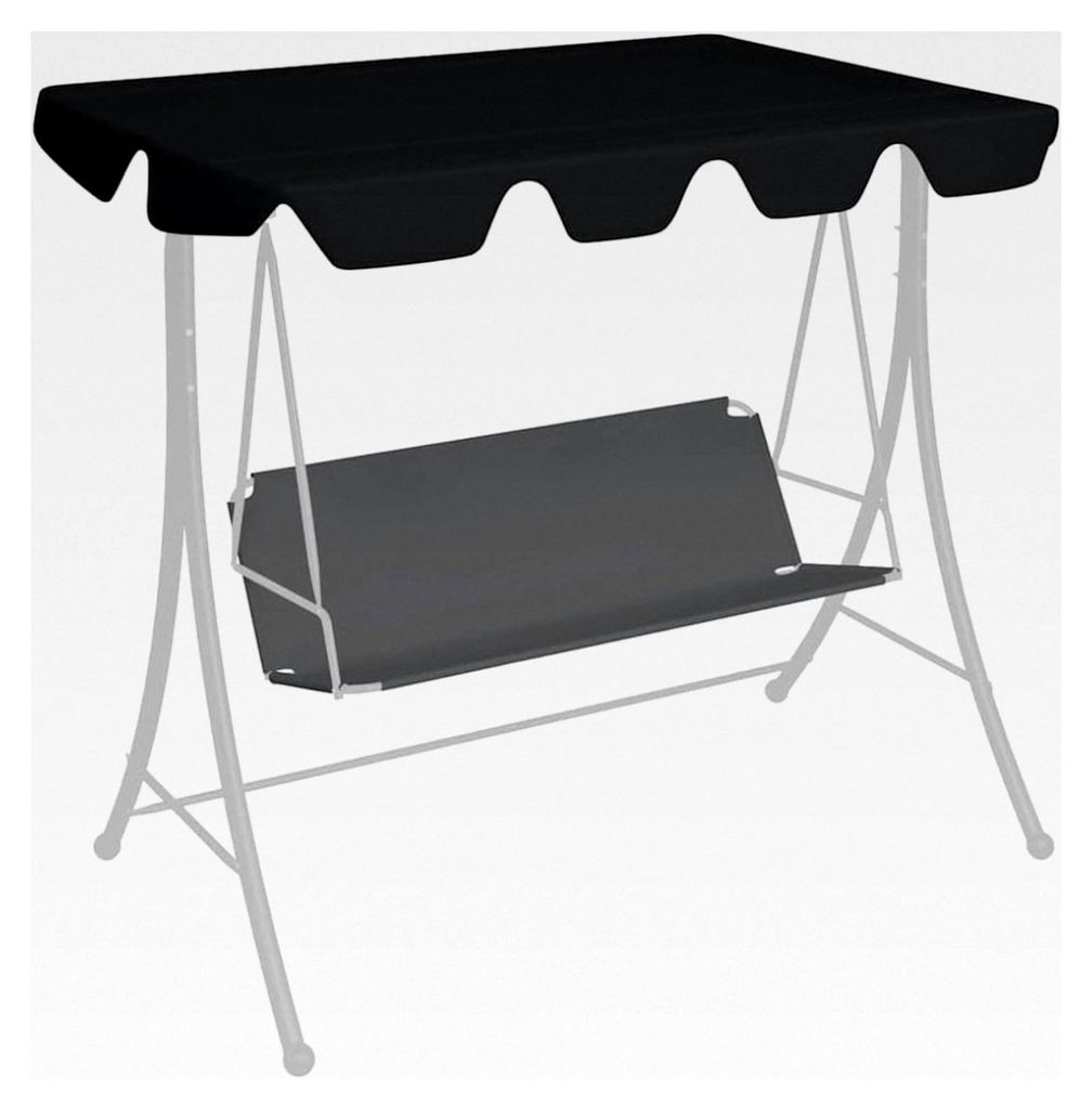 Ersatzdach für Hollywoodschaukel Schwarz 188/168x145/110 cm