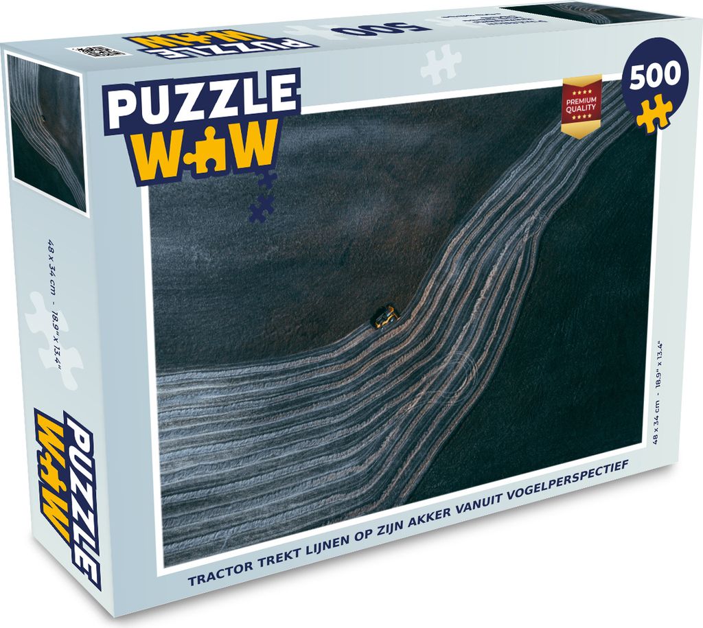 MuchoWow Puzzle 500 Teile Traktor - Linie - Schwarz - 500 Teile - Kinder - Selberbauen - Puzzlespiele