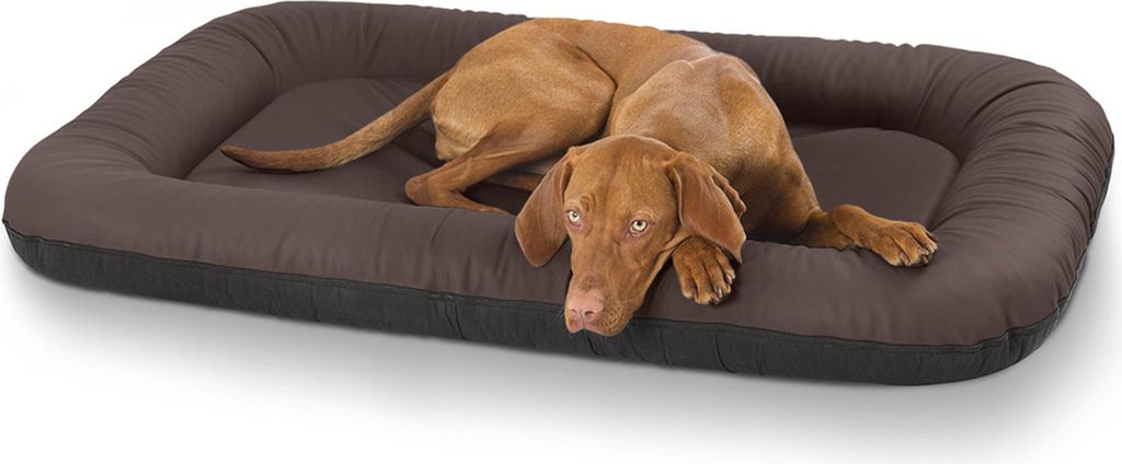 Cuddlewuff Kunstleder Hundebett Jerry XL 92 x 75 braun