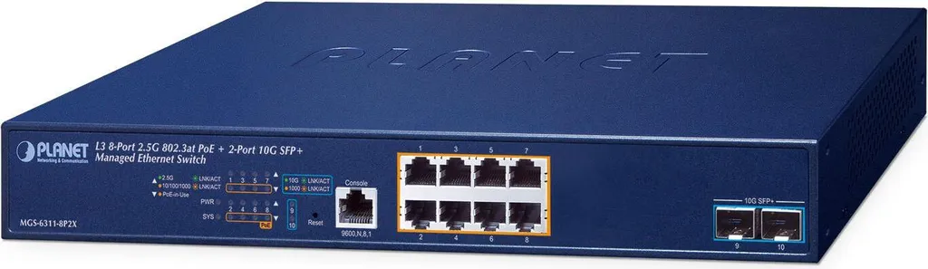 Commutateur Réseau PoE+ Administrable MGS-6311-8P2X 8 Ports Gigabit