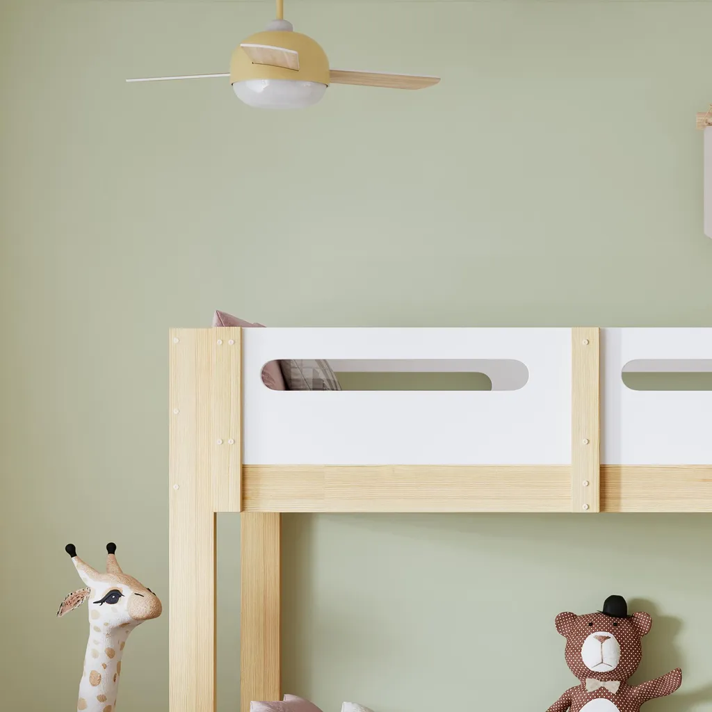 Lit Superposé Enfant 90x200cm avec Étagères de Rangement Intégrées - 9